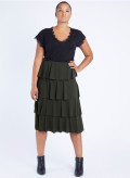 Crepe Jersey Tiered Frill Skirt