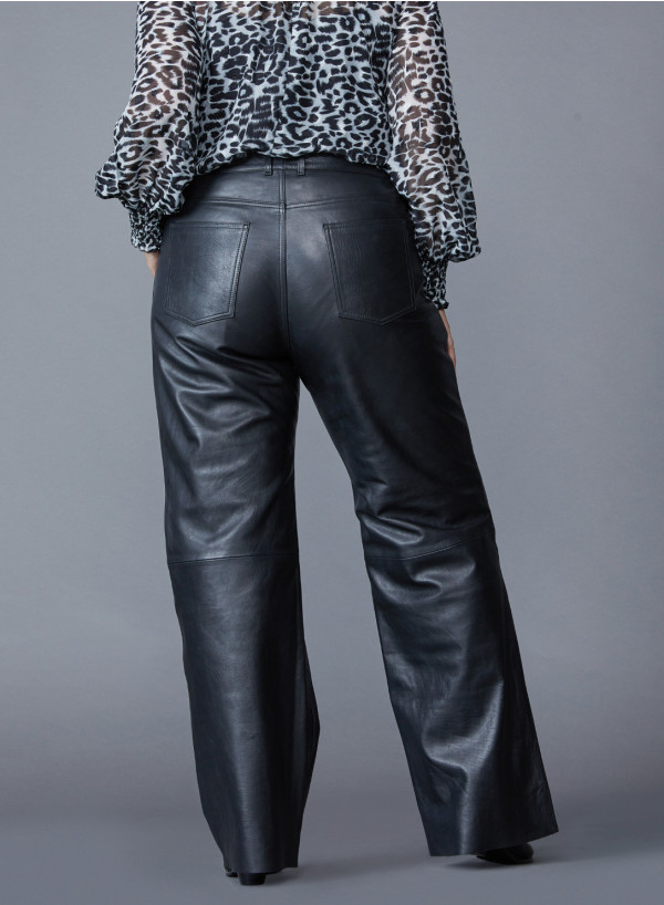 Leather Wideleg Trouser