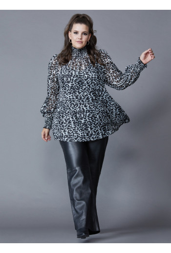 Dot Georgette High Neck Top